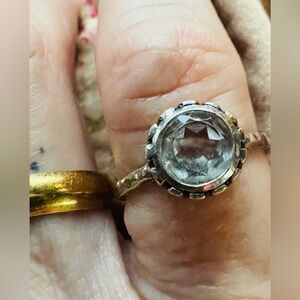 Silver .925 natural authentic clear HERKIMER DIAMOND crystal Ring

7-1/4